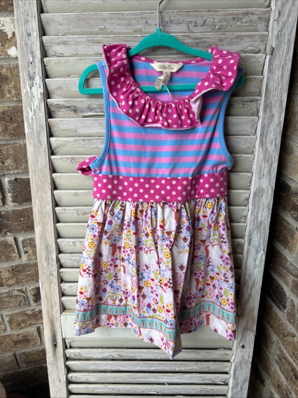 Matilda Jane LOVELY UNICORN Tunic 2 Striped Dots Pink Brilliant Daydream .